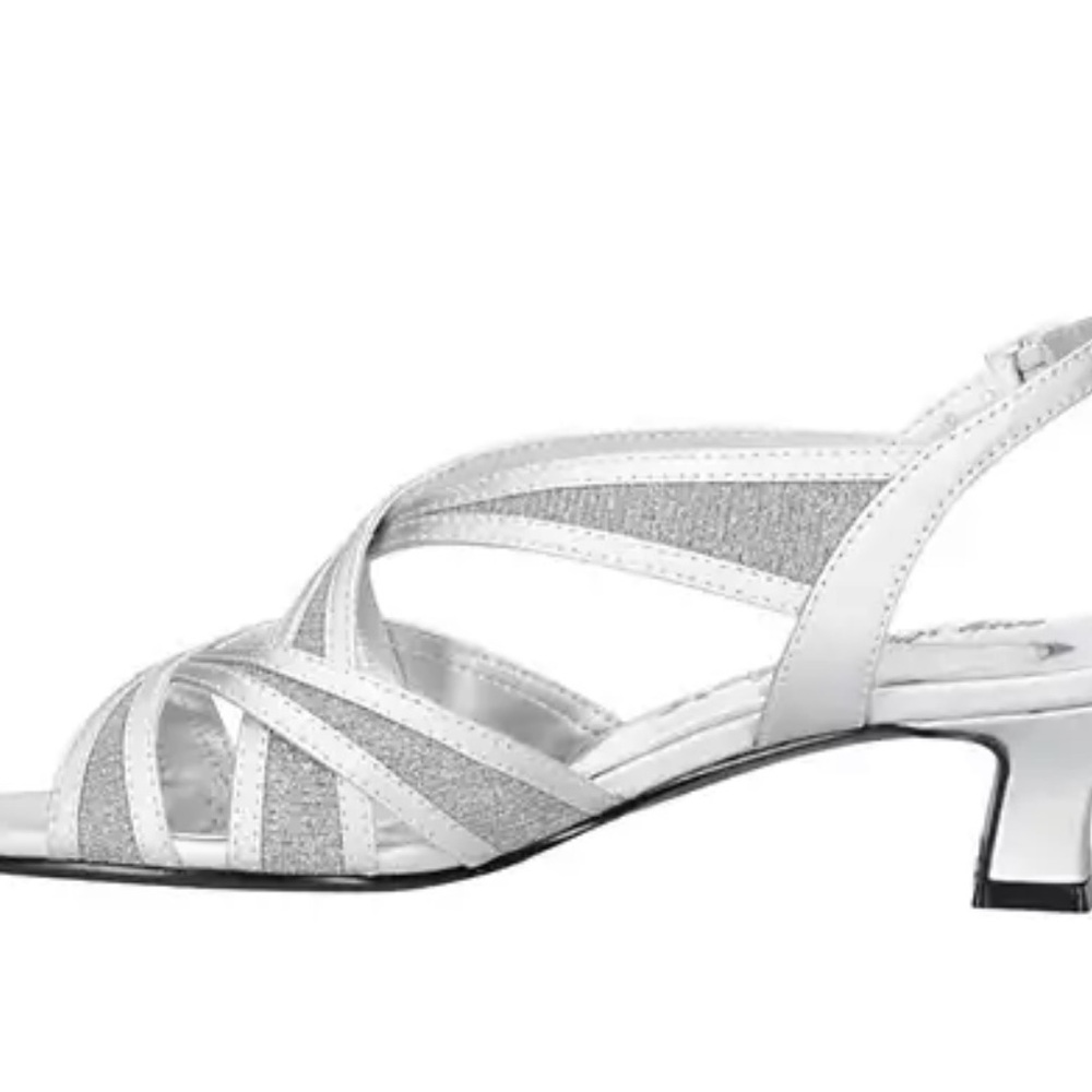 Elegant Silver Strappy Heels Size 9 M - Picture 6 of 6